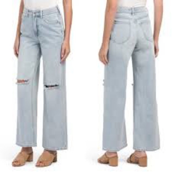 Ptcl Denim - PTCL wide leg distressed jeans size 28 excellent condition